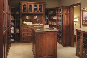 Traditional Master Walk-In Closet with Island