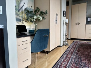Small Maple Office Desk Area
