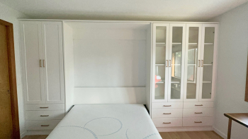 Murphy Bed White Rainer Wood Grain