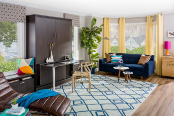 Dark Murphy Bed Desk Option
