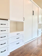 Queen Size White Murphy Bed with Shaker Style