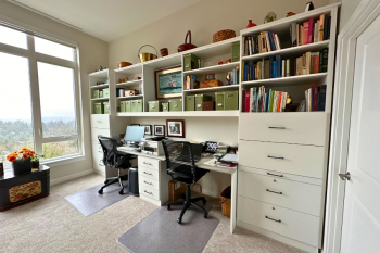 Custom Home Office Dual Work Stations - 1