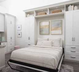 White murphy bed (wall bed) with side cabinets