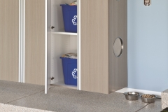 Driftwood Cabinets with Recycling Bins