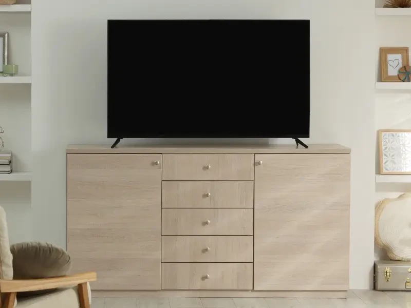 Living room with TV and media cabinets