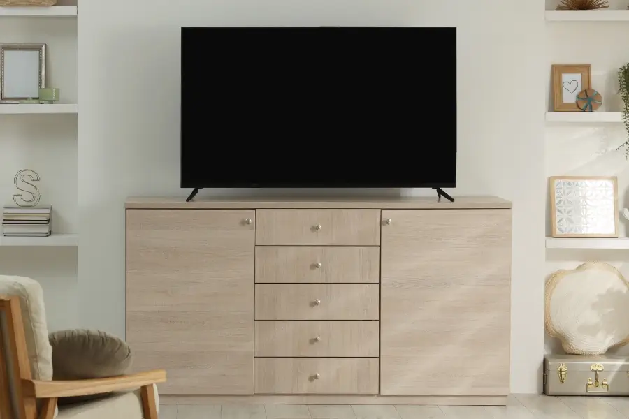Living room with TV and media cabinets