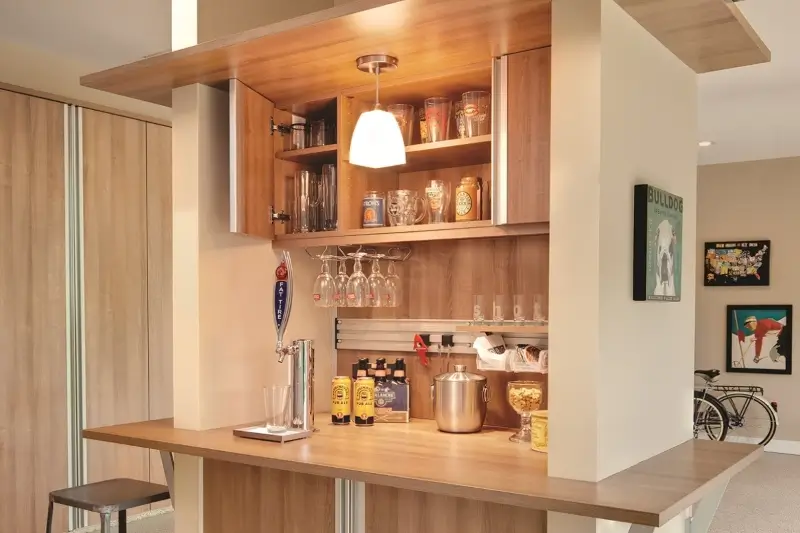 Wooden overhead garage cabinets