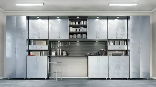 Modern garage interior in Portland OR home