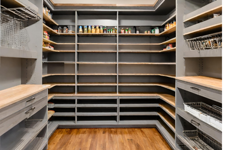 Custom Built Grey Pantry