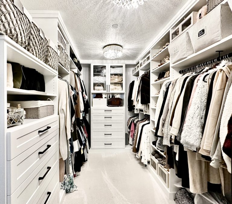 Simple Modern White Walk in Closet White Shaker scaled