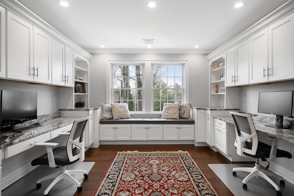 White Home Office Dual Family Work Space