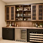 Custom home bar cabinetry and storage