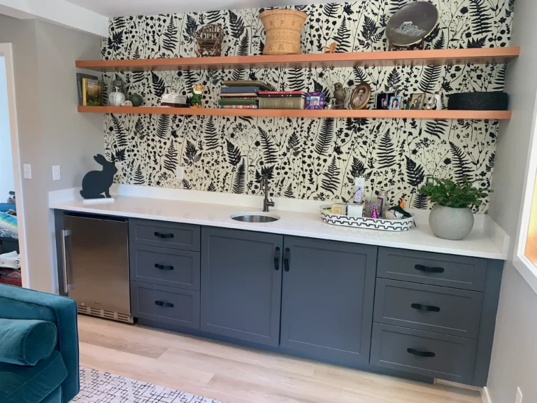 Custom home bar cabinetry and storage