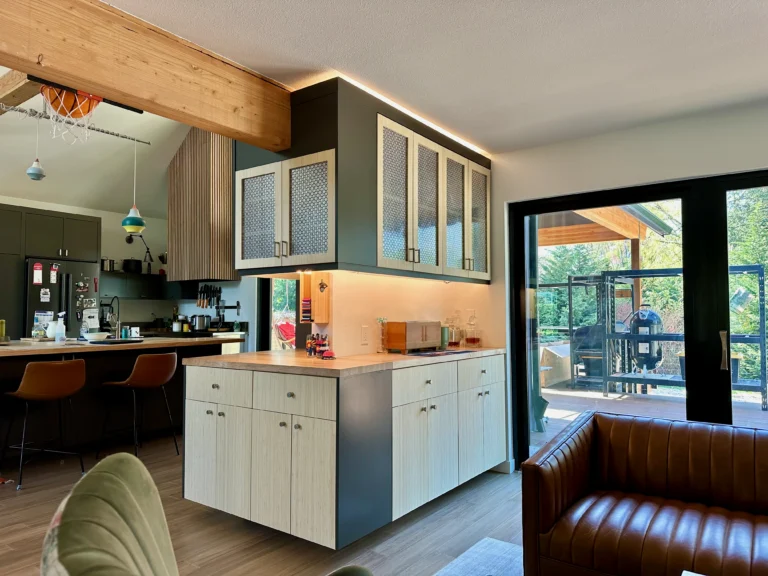 Custom home bar cabinetry and storage