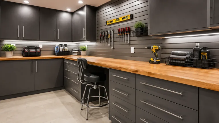 Custom garage storage cabinets and organization system in Portland OR