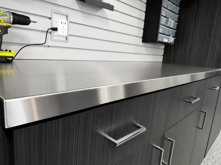Custom garage storage cabinets and organization system