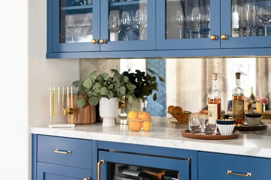 Custom kitchen cabinets with built-in storage