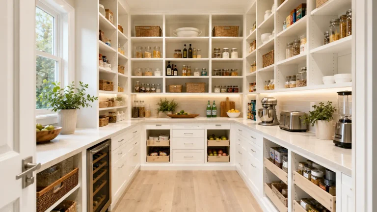 Custom pantry shelving and food storage organization