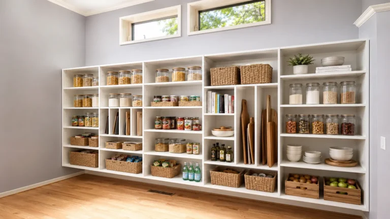 Custom pantry shelving and food storage organization