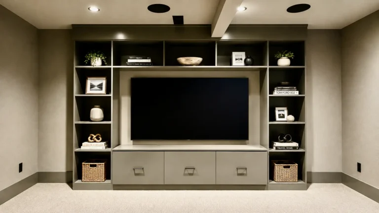 Custom built-in media center and TV cabinetry