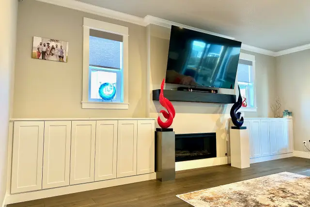 Built-in cabinet storage media area