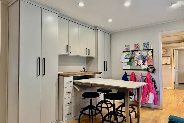 Custom built-in craft room table