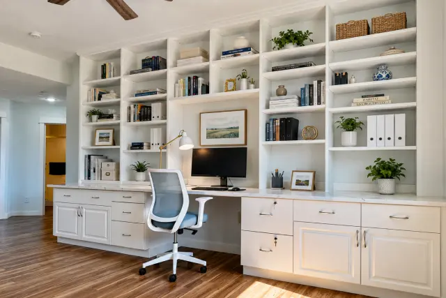 Floor to ceiling desk