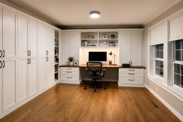 Office with custom home storage